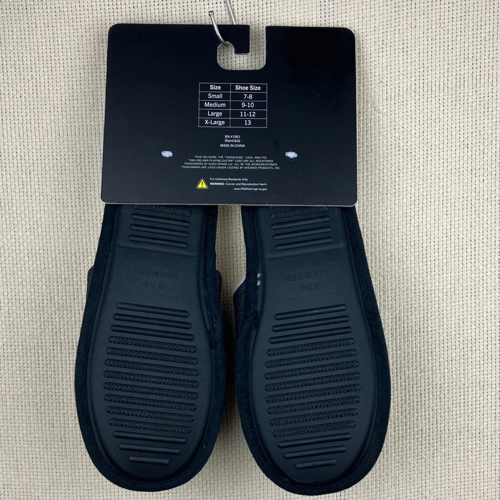 True Religion Horseshoe Slippers Gray NWT